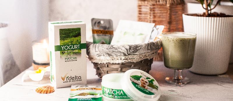 Маска для лица с матча. Поможет в холодный сезон. Обзор Videlta - Маска для лица с матча-чаем
